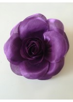 Изкуствена роза за брошка или коса цвят тъмно виолетово